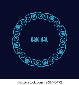 Abstract line geometric frame. 
Hipster style for logo, labels and badges. 
Monogram and emblem elements.