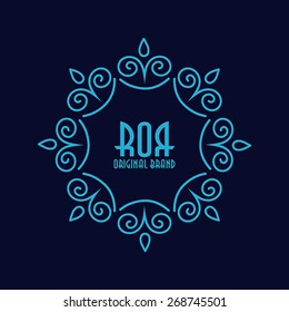 Abstract line geometric frame. 
Hipster style for logo, labels and badges. 
Monogram and emblem elements.