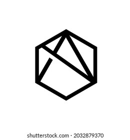 diseño de logotipo geométrico de línea abstracta
