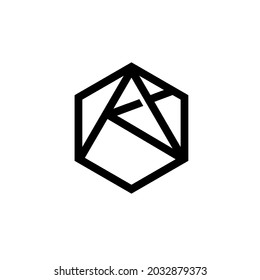 abstract line geometric logo design