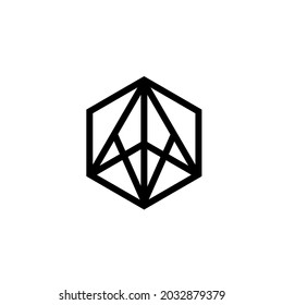 diseño de logotipo geométrico de línea abstracta