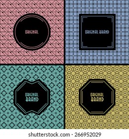 Abstract line geometric seamless pattern . 
Backgrounds for logo, labels and badges. 