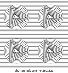 Abstract line geometric vector seamless pattern