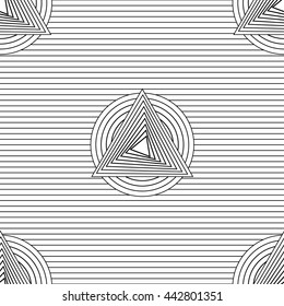 Abstract line geometric vector seamless pattern