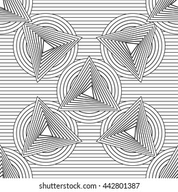 Abstract line geometric vector seamless pattern