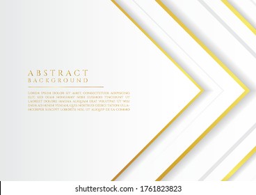 Abstract line gold metallic color and white background overlap layer design. vector illustration.