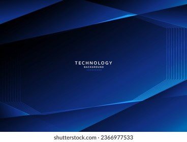 Abstract line gradient dark blue background high tech. Concept technology, futuristic, Ai, design, business, online, financial, presentation, banner, advert, brochure, cover