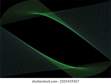 abstract line green in black background