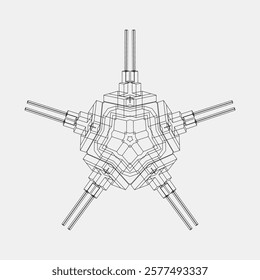 abstract line grids style Wire-frame Model pattern icon symbol design element