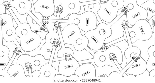 abstract line guitar seamless pattern