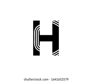 Abstract Line H Letter Icon Design