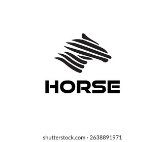 abstract line head horse move fast speed logo design template illustration inspiration