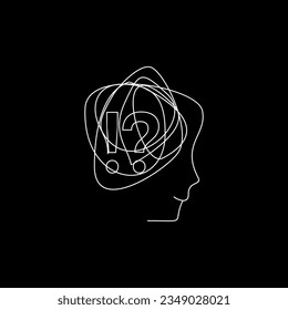 Abstract line head logo template