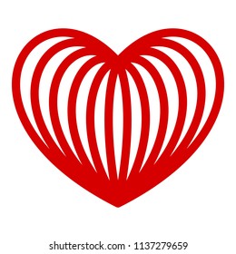 Abstract line heart icon. Simple illustration of abstract line heart vector icon for web design isolated on white background