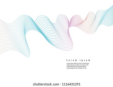 Abstract line hologram wave. Futuristic. Wonderful background in Holographic Foil. Modern surface design style. Packaging wrap paper. Banner, greetings card, poster 