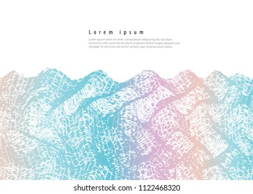 Abstract line holographic wave. Futuristic. Wonderful background in Holographic Foil. Modern surface design style. Packaging wrap paper. Banner, greetings card, poster 