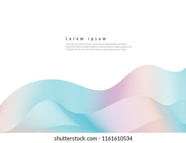 Abstract line holographic wave. Futuristic. Wonderful background in Holographic Foil. Modern surface design style. Packaging wrap paper. Banner, greetings card, poster 