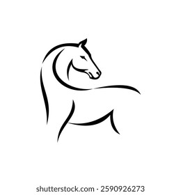 abstract line horse animal logo