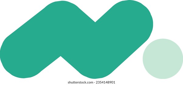 Abstract line icon design on white background. Logo illustration for business purposes. The logo is turquoise. Line and circle silhouette icon banner. Elegant and modern minimalistic image