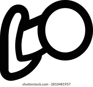 Abstract line icon representing a person holding a camera or professional recording equipment. Ideal for video production logos and media training materials.