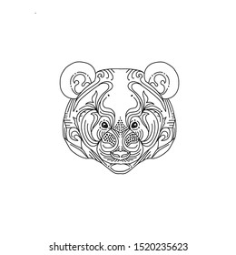 an abstract line illustration about panda