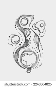 Abstract line illustration. Can be used as a template for a greeting or invitation card or for a social media background