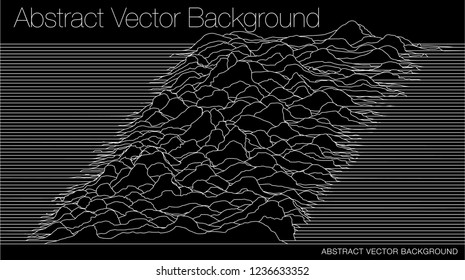 abstract line illustration with landscape or sound waves or background for some scientific research