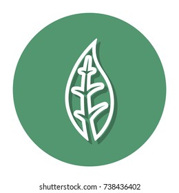 Abstract Line Leaf (Earth) Symbol On Circle