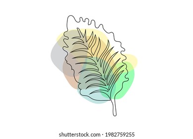 Abstract line leaves in lines and arts background Minimal and natural wall art. line art drawing with abstract shape. different shapes for wall decoration, postcard or brochure cover desi