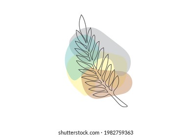 Abstract line leaves in lines and arts background Minimal and natural wall art. line art drawing with abstract shape. different shapes for wall decoration, postcard or brochure cover desi