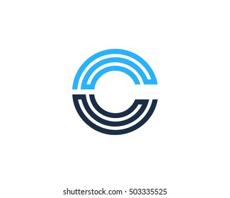 Abstract Line Letter C Logo Design Stock Vector (Royalty Free ...