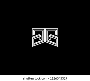 Abstract Line Letter GG Monogram