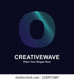 Abstract line letter O creative wave logo vector design. Suitable for business, technology, line logotype, abstract wave and nature 