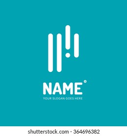 Abstract line letter P, logo design vector template. Symbol concept icon.