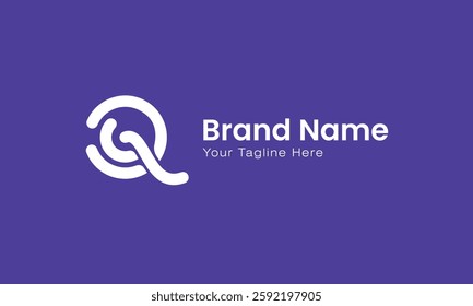 Abstract line letter Q logo design vector