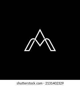 abstract line letter AM vector. suitable for initial name.
