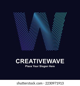 Abstract line letter W creative wave logo vector design. Suitable for business, technology, line logotype, abstract wave and nature 