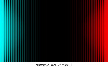 Abstract line light futuristic design. Modern red and blue radial striped background for retro and graphic effects. Monochrome stripe texture. Vector, 2023