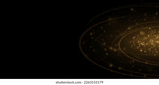Abstract line of light. Magic glow, particles of light, bokeh, sparks. 