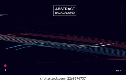 Abstract line light shiny dark blue background