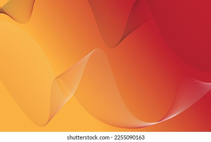 Abstract line liquid wavy shapes futuristic banner. Glowing retro waves vector background