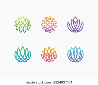 Abstract line logo. Creative line flower vector icon