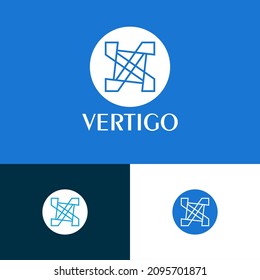 Concepto de diseño de logotipo de línea abstracta. Ilustración mínima de la marca logarca. Puede representar tecnología, sistema, metáfora, robot, arte.