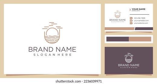 abstract line logo design concept