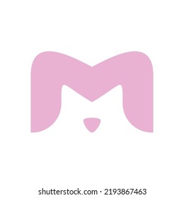 abstract line logo design letter m