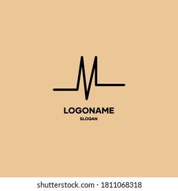 El logotipo de la línea abstracta forma la letra M, siendo el contorno la letra M