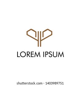 abstract line logo icon with elegant shape for technology industry