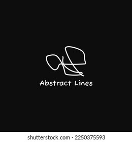 Abstract line logo with irregular shape.