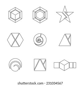 Abstract line logos set