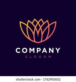 abstract line lotus flower Logo template for Beauty Spa salon Cosmetics and yoga brand identity.